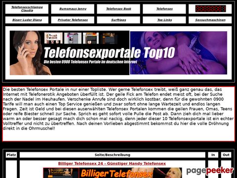Details : Telefonsex Portale Top10 - 24h Einzigartiger Telefonsex
